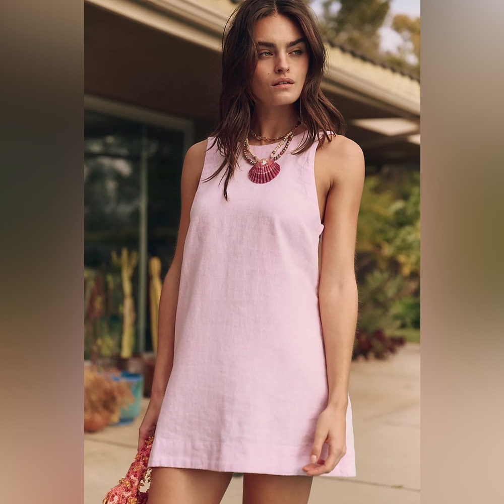 Free People Full Of Sunshine Cotton-Linen Mini. Pink size Small. Never Worn
